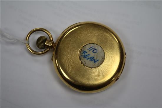 A late Victorian 18ct gold keyless lever pocket watch by Wright & Craighead.